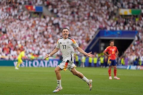Florian Wirtz celebrates after scoring Germany's opening goal 